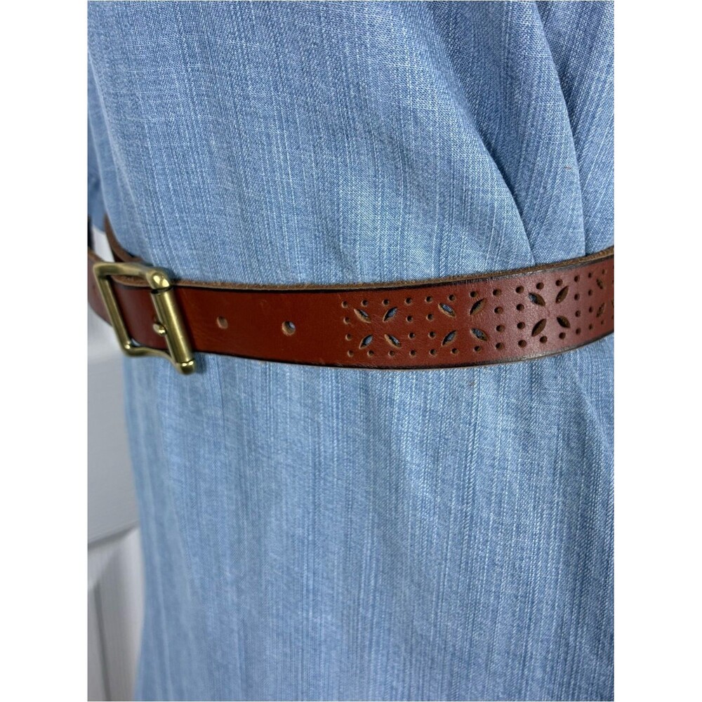 Womens belt Sz Small genuine leather cutout design made in India boho